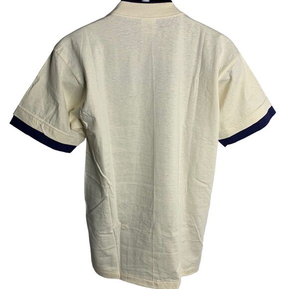 Vintage 90s Southwestern Crewneck T Shirt M Beige Double Collar Deadstock Skull - Picture 4 of 6